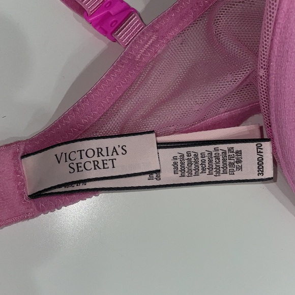 Victoria’s Secret Lined Demi Hot Pink Lace Bra size 32DDD - Picture 5 of 6